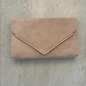 Elegant Tan Suede Clutch